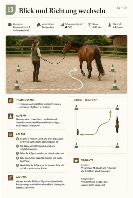 Illustriertes Übungsblatt für Pferd und Reiter 4